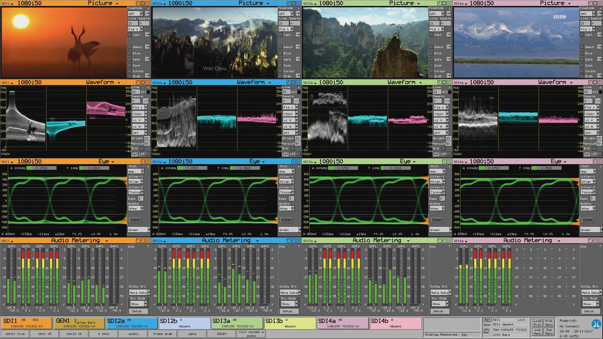 PHABRIX Rx Boîte à outils - Interface GUI